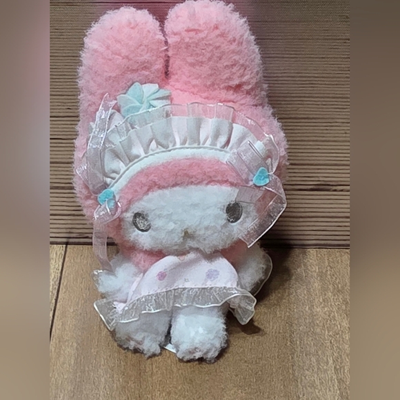 Sanrio Pink and White Plush Bunny Sanario My Melody Mascot Holder Meringue Party